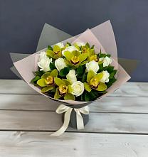 Букет цветов из:  Орхидеи и Розы в Романово