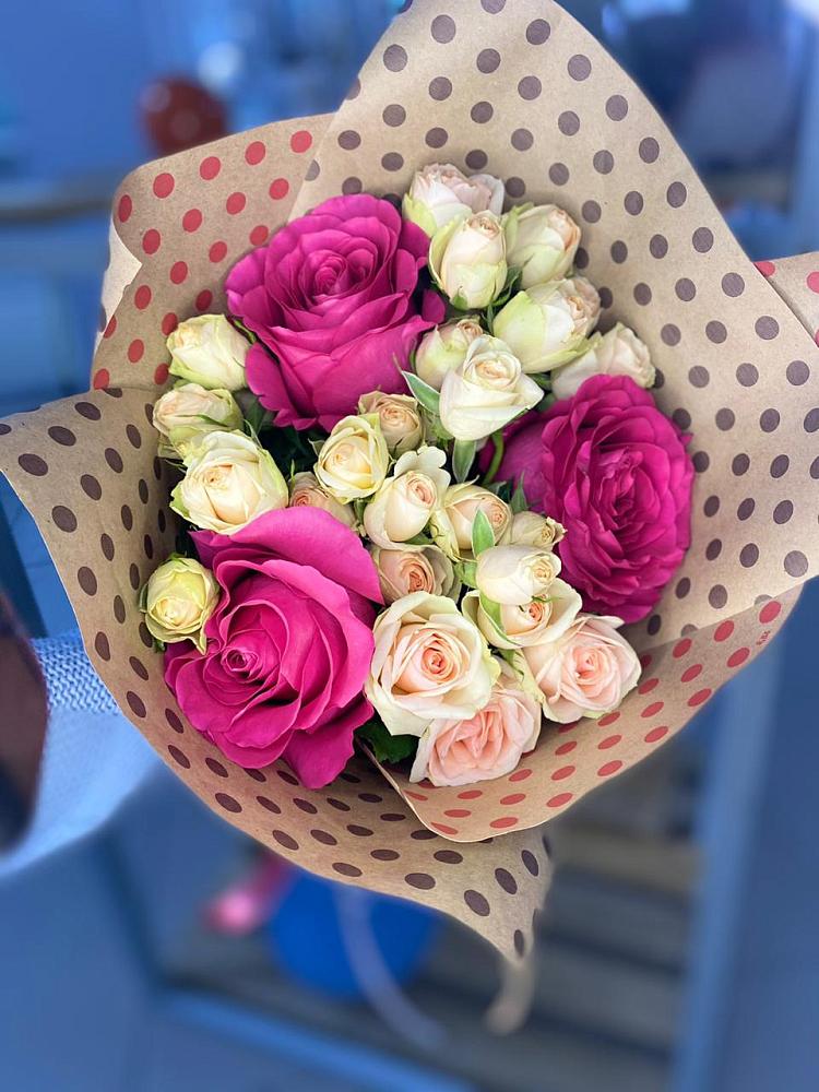 Букет ласковый взгляд в Романово Букет цветов из: Розы в Романово