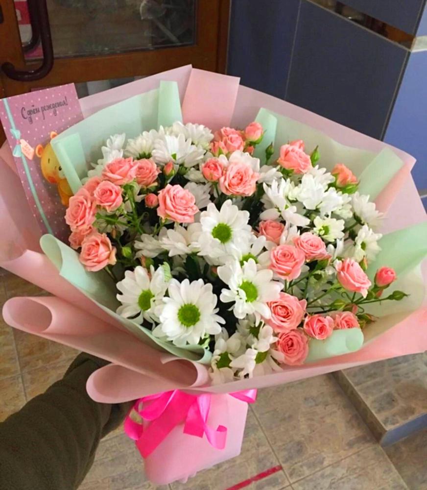 Букет цветов из: Розы и Хризантемы в Романово