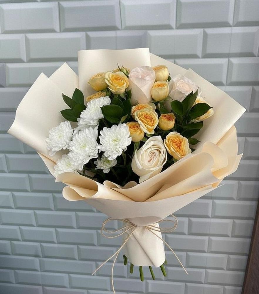 Букет цветов из: Розы и Хризантемы в Романово