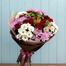 Букет цветов из:  Розы, Хризантемы и Альстромерии в Романово