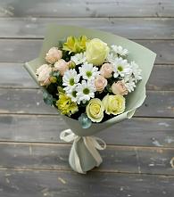 Букет цветов из:  Альстромерии, Розы и Хризантемы #REPLACE_PRED# Романово