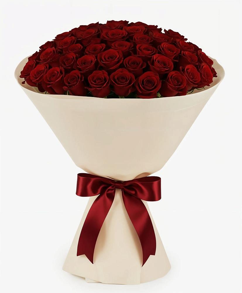 Букет 101 Бордовая роза Блэк Бакарра в Романово