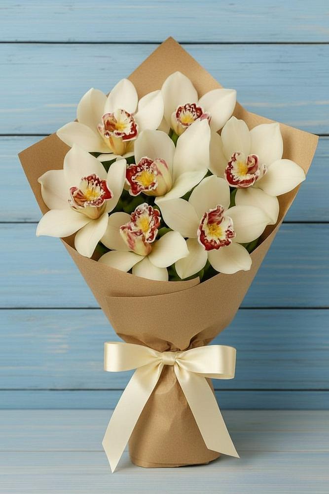 Букет цветов из: Орхидеи и Розы в Романово